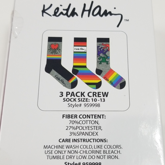 Keith Haring 3 Pack Crew Socks - Picture 6 of 6